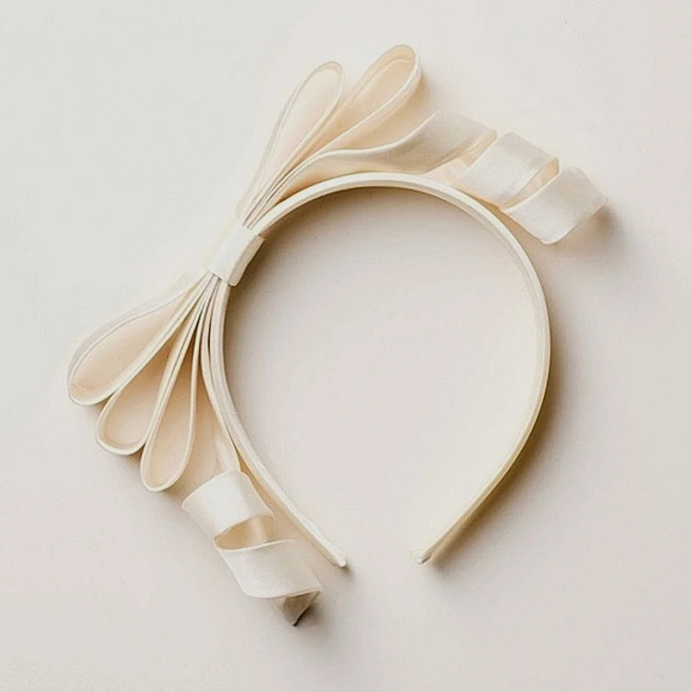 NWT Kate Spade × Target Ivory Ribbon Bow Headband Curly Dainty Party Bridal Chic